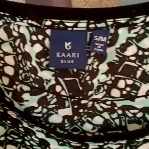 FINAL PRICE KAARI green black and white l/s layered blouse Size S/M
